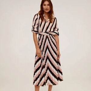 MANGO Geometric print midi dress size 4. NWOT